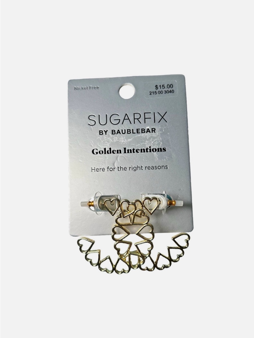 BaubleBar Gold Heart Statement Hoop Earrings